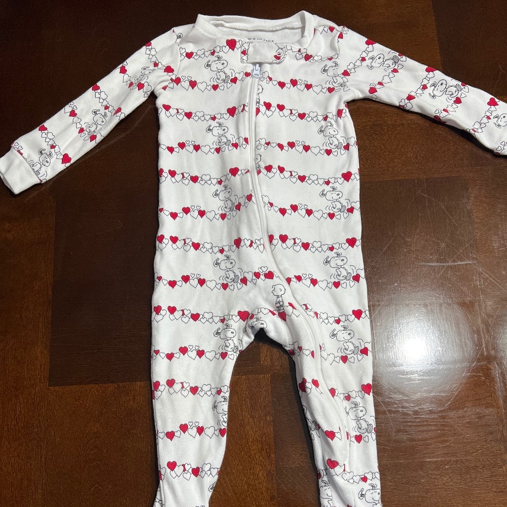 Janie and Jack Snoopy footed pajamas